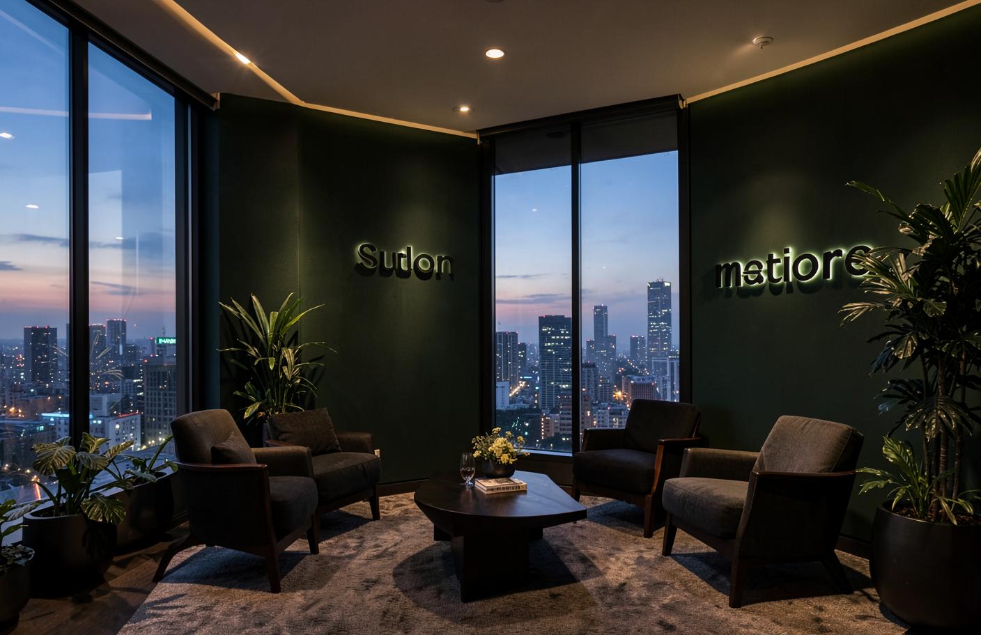 Modern lounge seating area